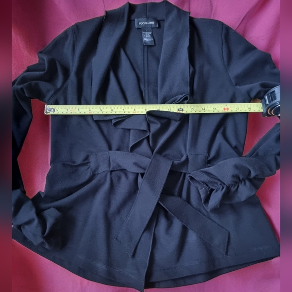 Focus 2000 Black Blazer Jacket With Front Tie - Picture 5 of 6